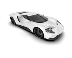 White sport car on transparent background. 3d rendering - illustration png