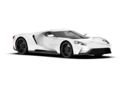 White sport car on transparent background. 3d rendering - illustration png