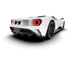 White sport car on transparent background. 3d rendering - illustration png