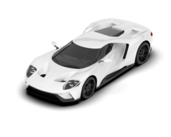 White sport car on transparent background. 3d rendering - illustration png