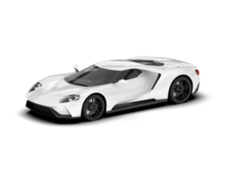 White sport car on transparent background. 3d rendering - illustration png