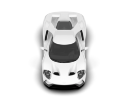 White sport car on transparent background. 3d rendering - illustration png