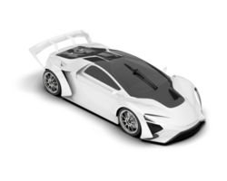 White sport car on transparent background. 3d rendering - illustration png