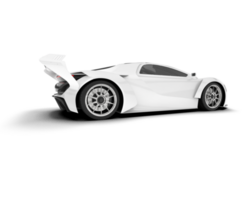 White sport car on transparent background. 3d rendering - illustration png