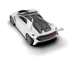 White sport car on transparent background. 3d rendering - illustration png