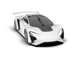 White sport car on transparent background. 3d rendering - illustration png