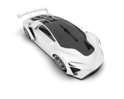 White sport car on transparent background. 3d rendering - illustration png