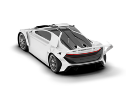 White sport car on transparent background. 3d rendering - illustration png