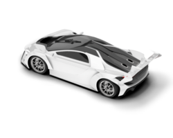 White sport car on transparent background. 3d rendering - illustration png