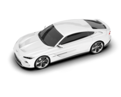 White sport car on transparent background. 3d rendering - illustration png