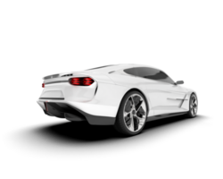 White sport car on transparent background. 3d rendering - illustration png