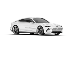 White sport car on transparent background. 3d rendering - illustration png