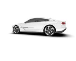 White sport car on transparent background. 3d rendering - illustration png