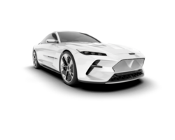 White sport car on transparent background. 3d rendering - illustration png