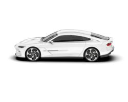 White sport car on transparent background. 3d rendering - illustration png