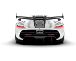 White sport car on transparent background. 3d rendering - illustration png