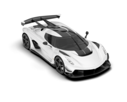 White sport car on transparent background. 3d rendering - illustration png