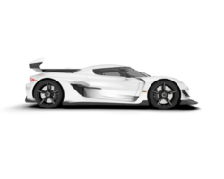 White sport car on transparent background. 3d rendering - illustration png