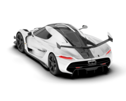 White sport car on transparent background. 3d rendering - illustration png