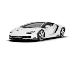 White sport car on transparent background. 3d rendering - illustration png