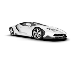 White sport car on transparent background. 3d rendering - illustration png