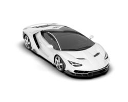 White sport car on transparent background. 3d rendering - illustration png