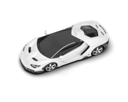 White sport car on transparent background. 3d rendering - illustration png