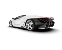 White sport car on transparent background. 3d rendering - illustration png