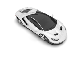 White sport car on transparent background. 3d rendering - illustration png