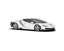 White sport car on transparent background. 3d rendering - illustration png