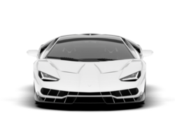 White sport car on transparent background. 3d rendering - illustration png