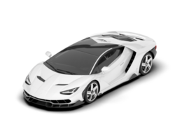 White sport car on transparent background. 3d rendering - illustration png