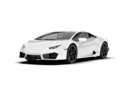 White sport car on transparent background. 3d rendering - illustration png