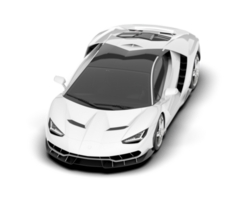 White sport car on transparent background. 3d rendering - illustration png