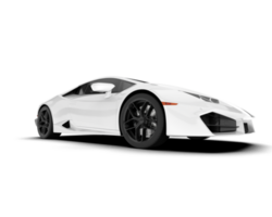 White sport car on transparent background. 3d rendering - illustration png