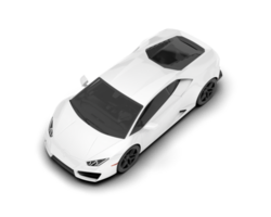 White sport car on transparent background. 3d rendering - illustration png