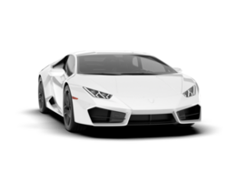 White sport car on transparent background. 3d rendering - illustration png