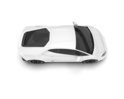 White sport car on transparent background. 3d rendering - illustration png