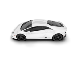 White sport car on transparent background. 3d rendering - illustration png