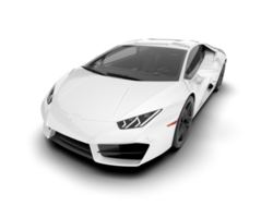 White sport car on transparent background. 3d rendering - illustration png