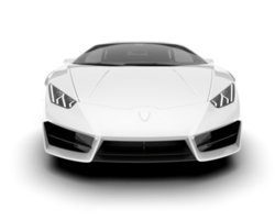 White sport car on transparent background. 3d rendering - illustration png