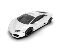 White sport car on transparent background. 3d rendering - illustration png