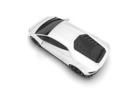 White sport car on transparent background. 3d rendering - illustration png