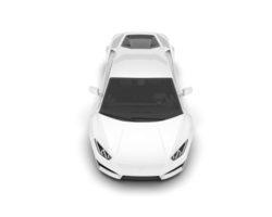 White sport car on transparent background. 3d rendering - illustration png