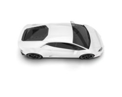 White sport car on transparent background. 3d rendering - illustration png