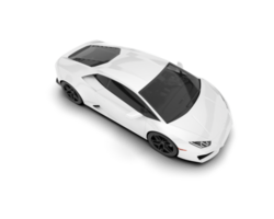 White sport car on transparent background. 3d rendering - illustration png