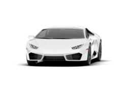 White sport car on transparent background. 3d rendering - illustration png