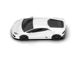 White sport car on transparent background. 3d rendering - illustration png