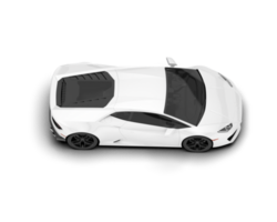 White sport car on transparent background. 3d rendering - illustration png