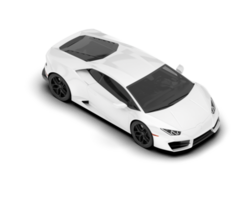 White sport car on transparent background. 3d rendering - illustration png